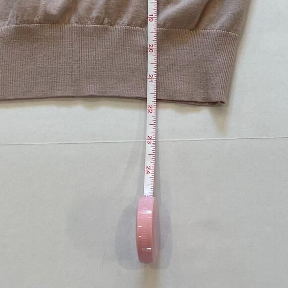 Theory Lightweight Petal/Blush/Pink/Beige Wool Crewneck Long Sleeve Sweater S - Picture 11 of 13